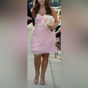 Pink Bridesmaid Short Dress